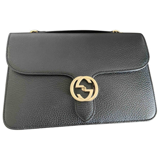 Gucci interlocking black leather handbag