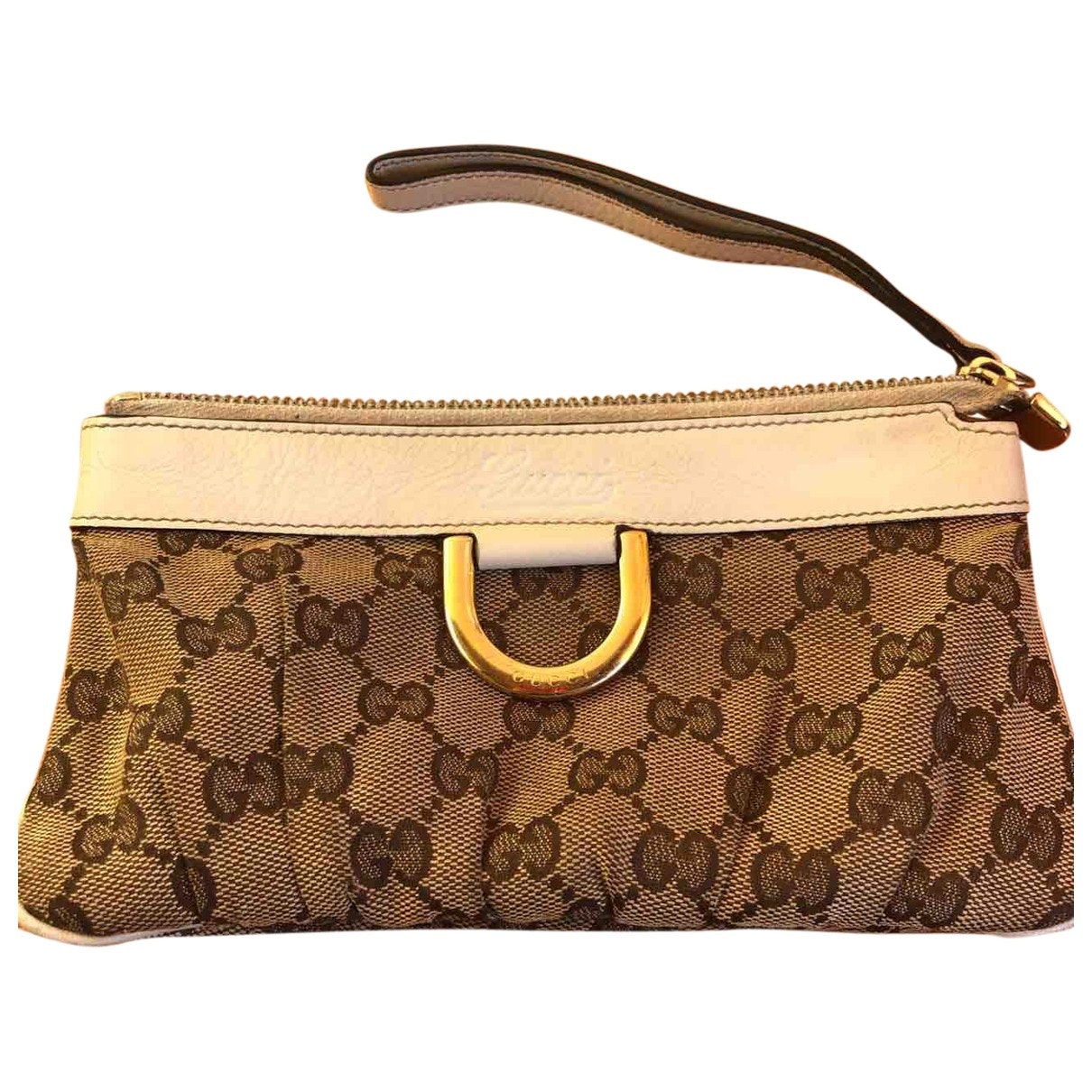 Gucci beige cloth clutch bag