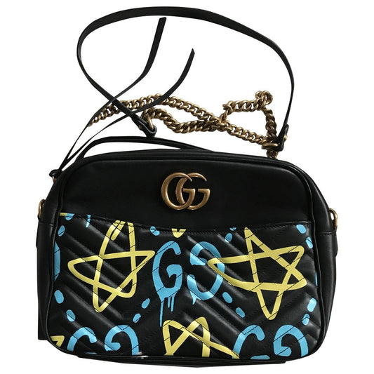 Gucci marmont black leather handbag