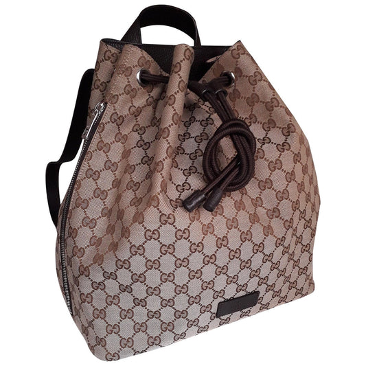 Gucci beige cloth backpacks