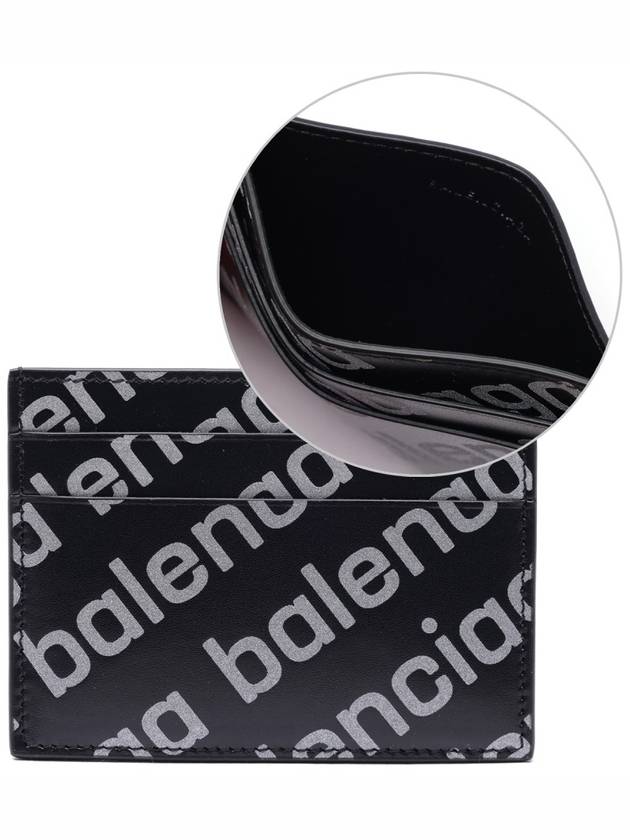 Luxury Balenciaga Trending 2026 All Over Logo Card Wallet Black