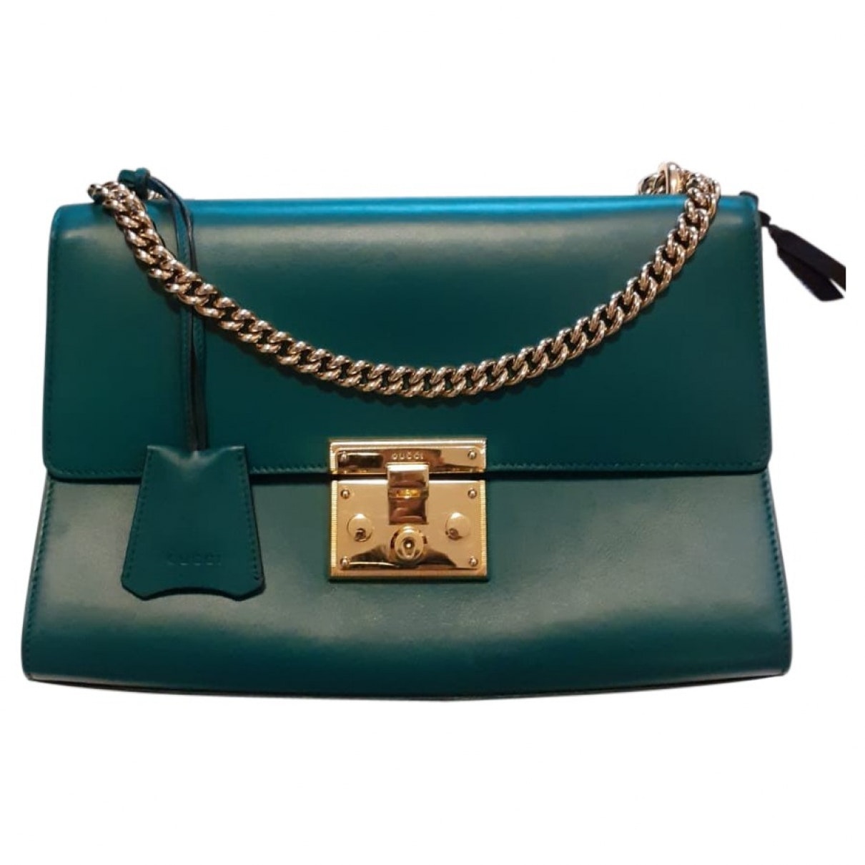 Gucci padlock green leather handbag