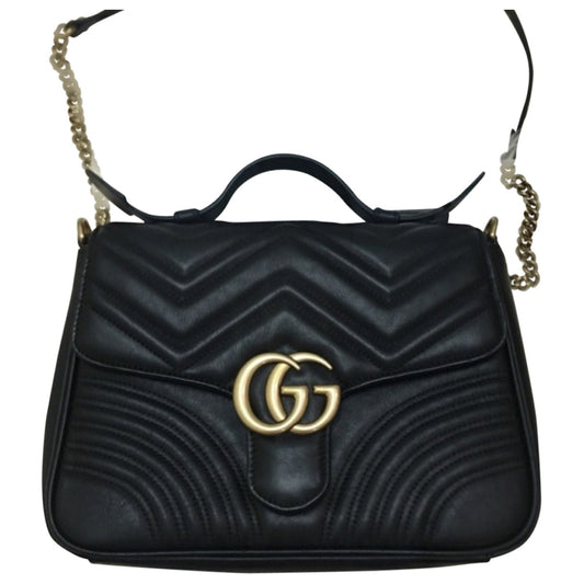Gucci marmont black leather handbag