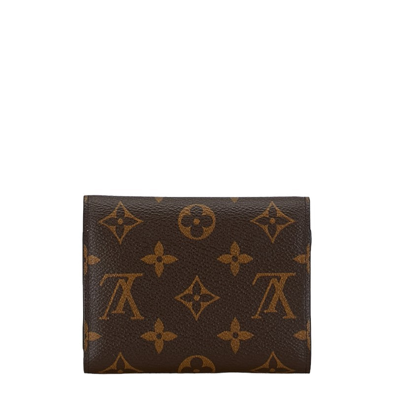 Louis Vuitton Monogram Portefolio Victoria Three Fold Wallet M62360 Rose Valerie Brown Pink PVC Louis Vuitton