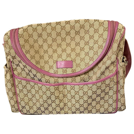 Gucci beige polyester bag & pencil cases