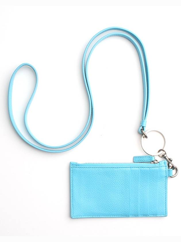 Luxury Balenciaga Trending 2026 Light blue card wallet