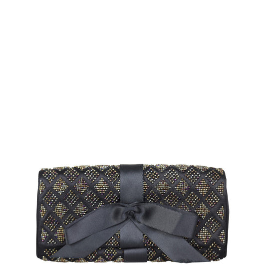 Chanel Satin Beaded Ribbon Flap Clutch