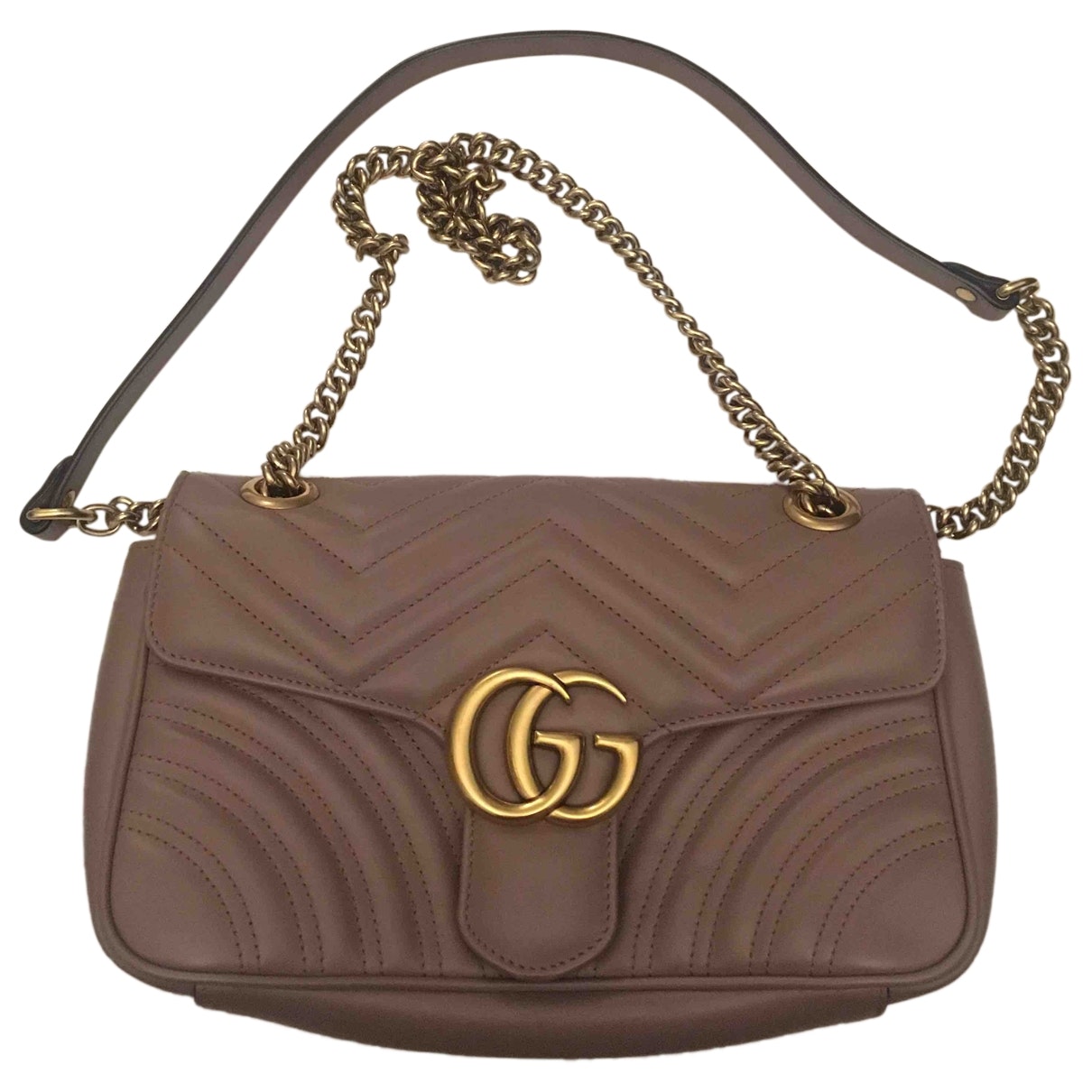 Gucci marmont beige leather handbag