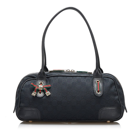 Gucci Leather Canvas Handbag