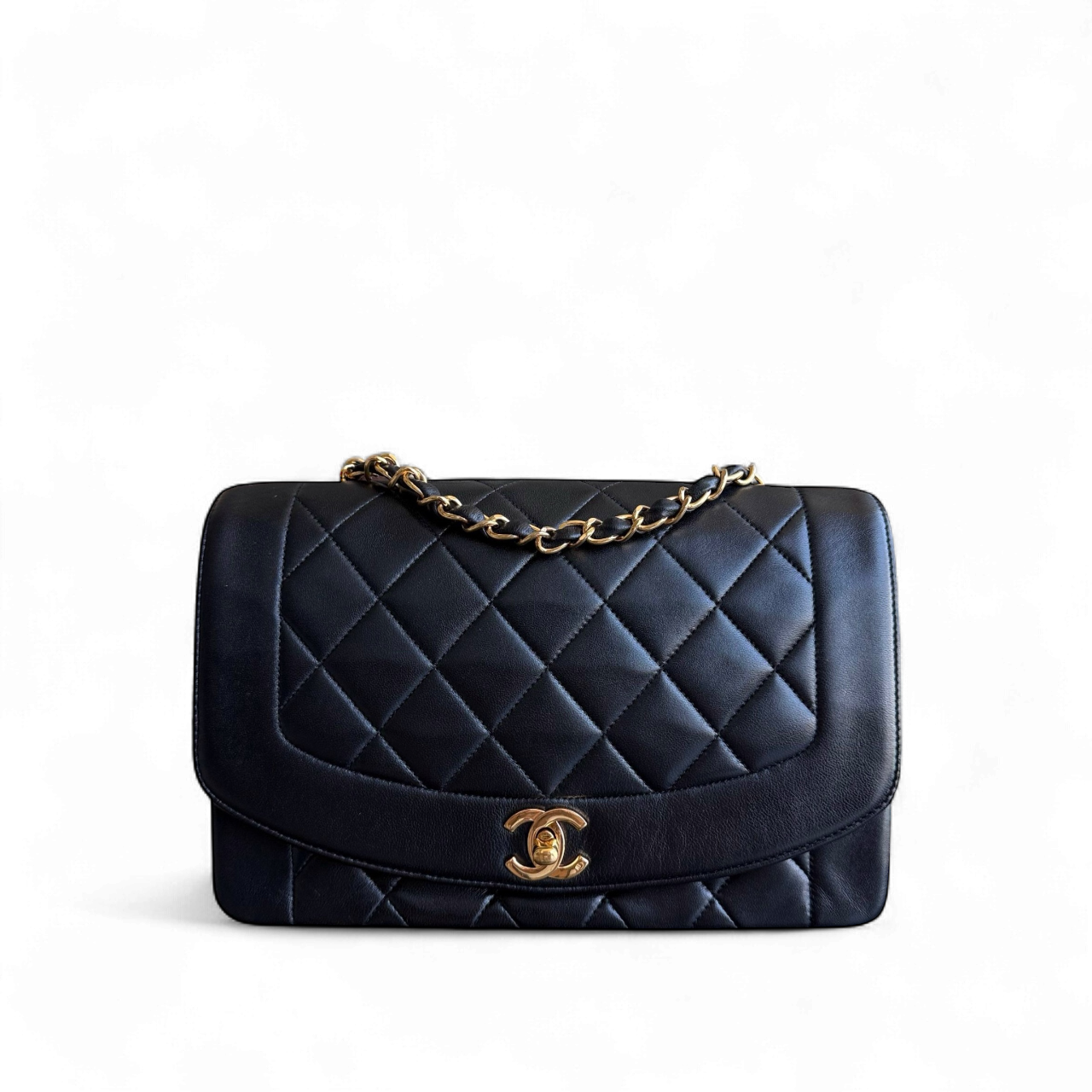 Chanel Diana - 25CM Quilted Lambskin Black Gold Hardware Series 3