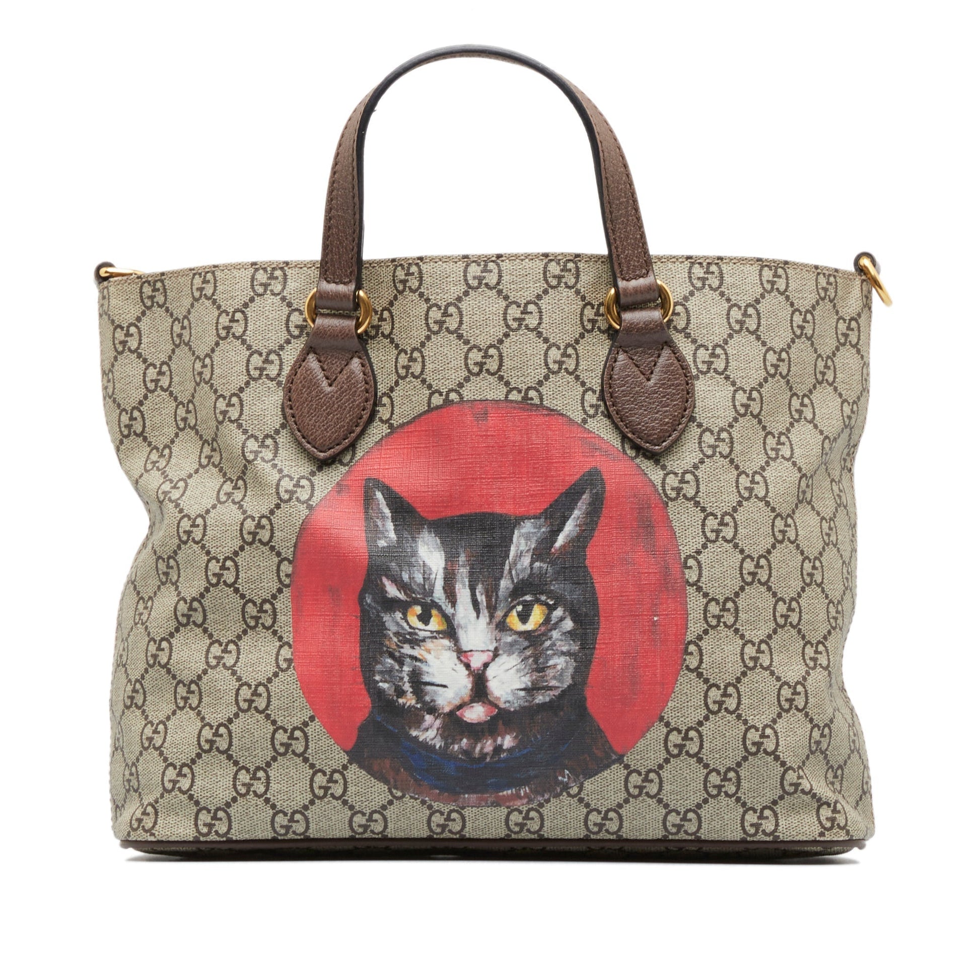 Gucci Leather Canvas Handbag