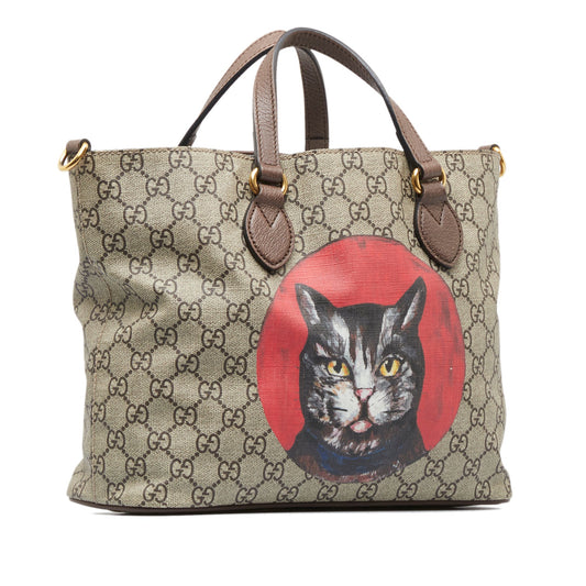 Gucci Leather Canvas Handbag