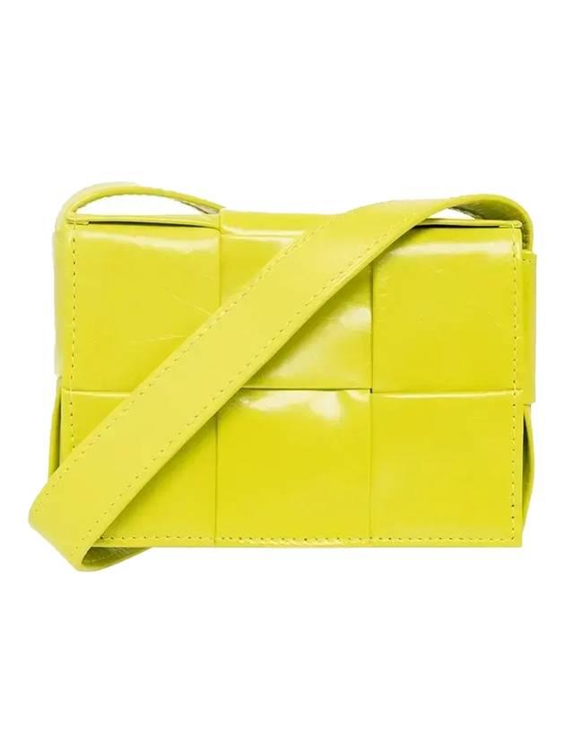 Luxury Bottega Veneta Cassette Small Leather Cross Bag Acid Kiwi
