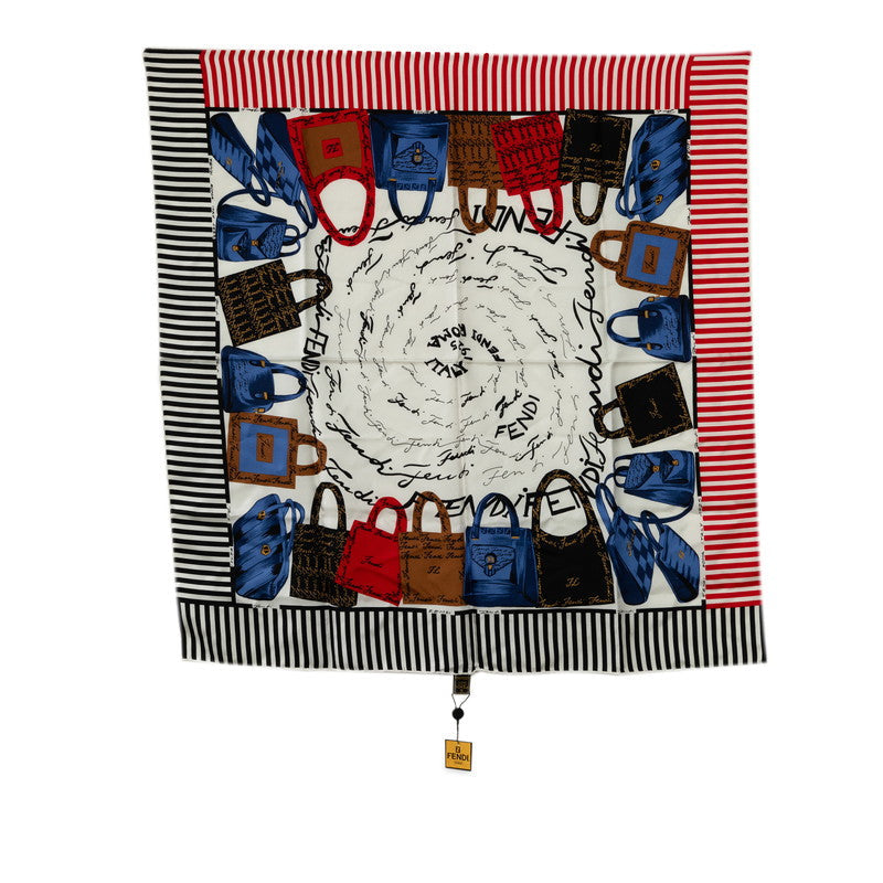 Fendi Handbag Motif Silk Scarf