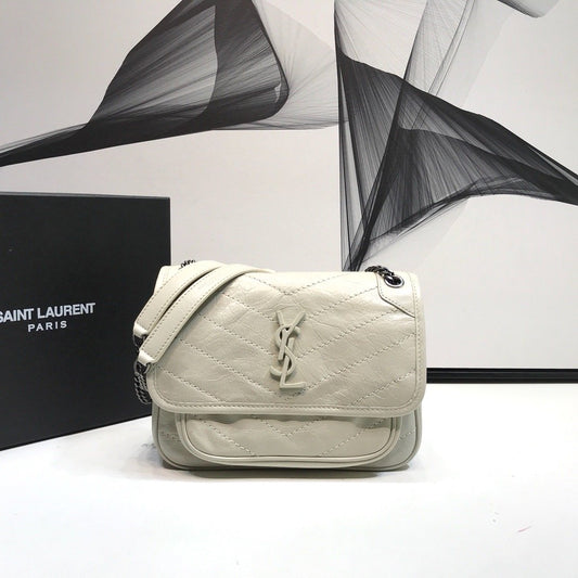 Yves Saint Laurent Niki Baby Chain Bag In Crinkled