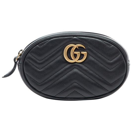 Gucci marmont black leather handbag
