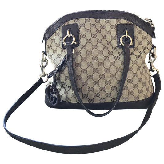 Gucci brown cloth handbag