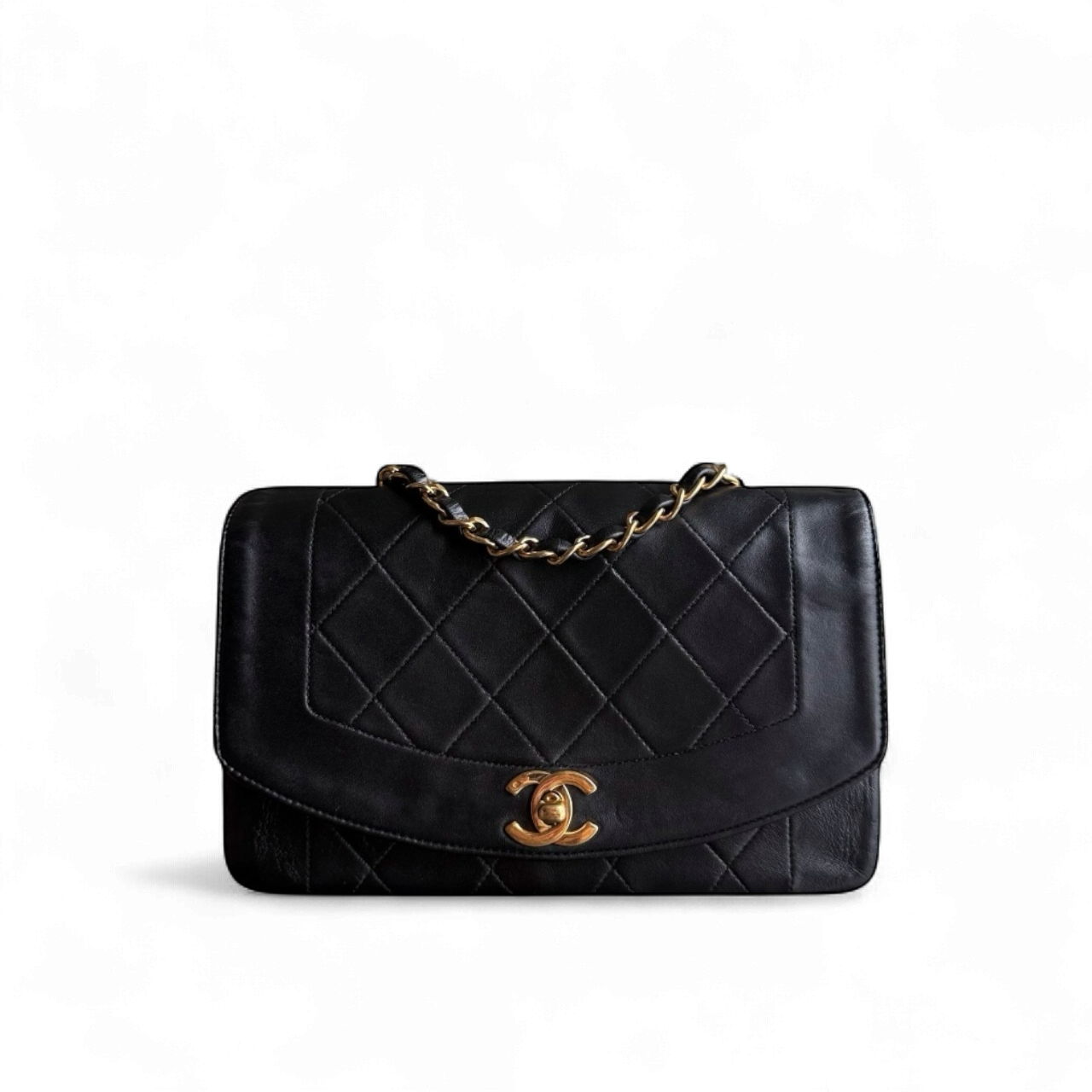 Chanel Diana - Quilted Lambskin Black Gold Hardware Series 2