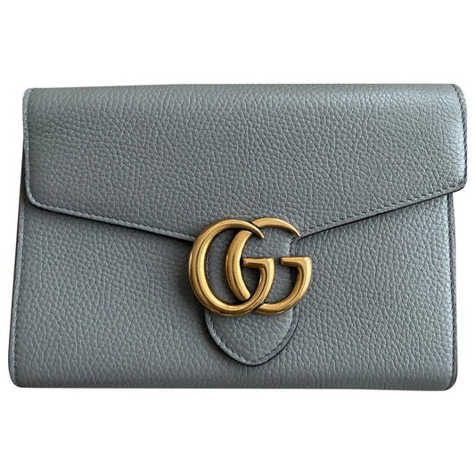 Gucci marmont grey leather handbag