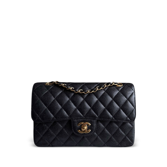 Chanel Classic Flap Small - Caviar 23CM Quilted Black Gold Hardware Series 16