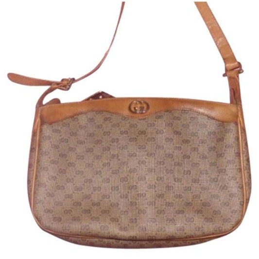 Gucci Leather Canvas Shoulder Bag