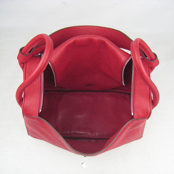 Luxury Hermes Lindy 34cm Handbag 6208 Red Silver