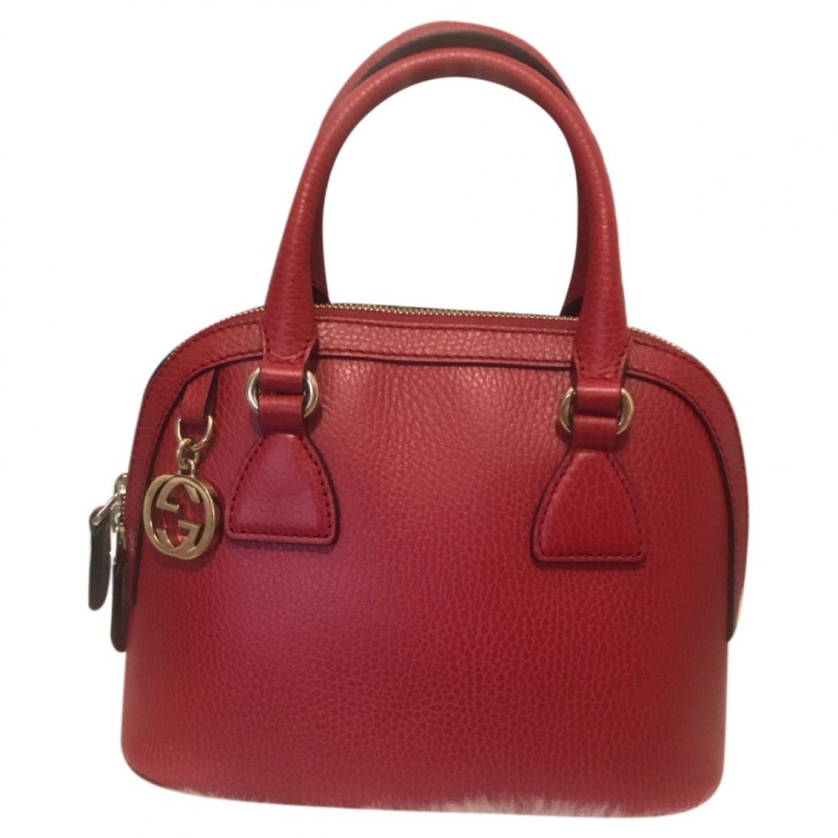Gucci dÃ´me red leather handbag