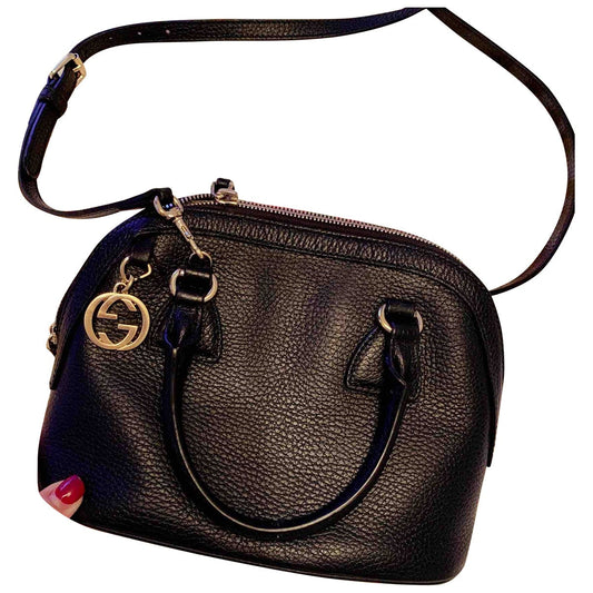 Gucci dÃ´me black leather handbag
