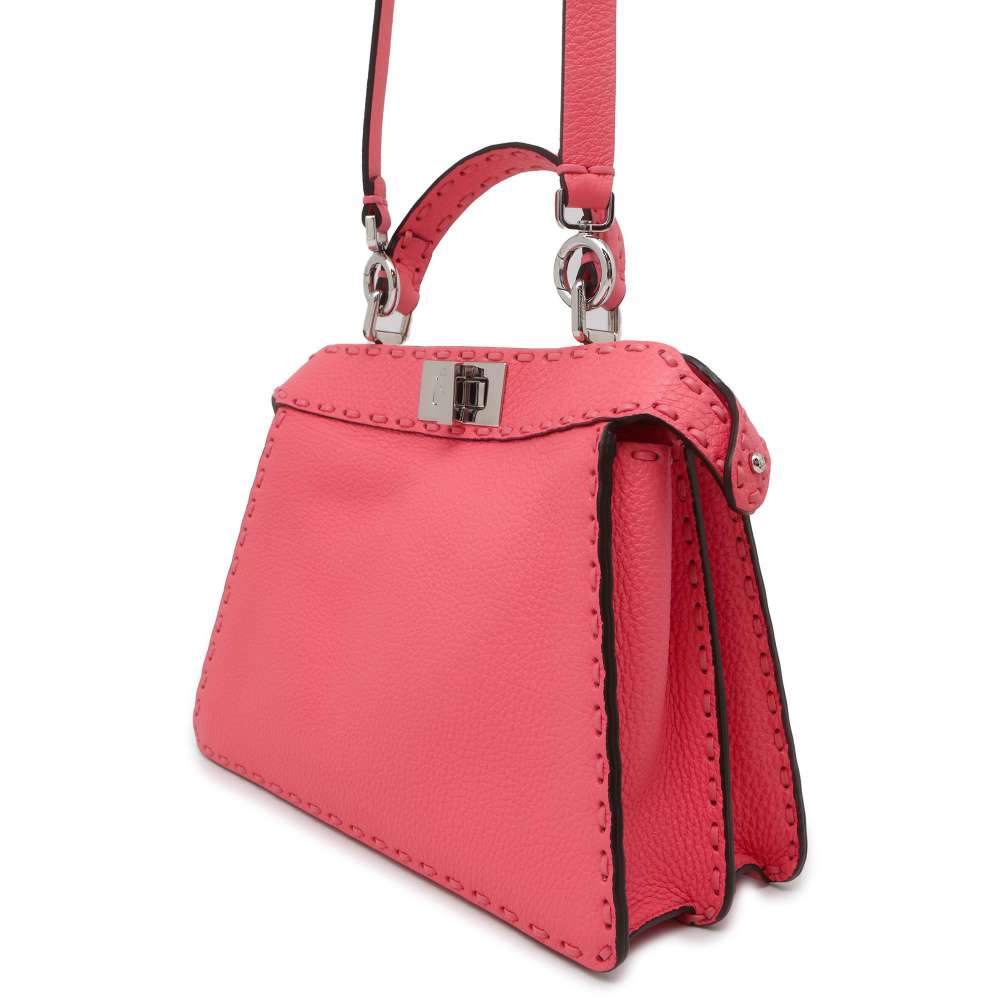 FENDI Selleria Peekaboo Icy You Pink 8BN327 Leather Size Small