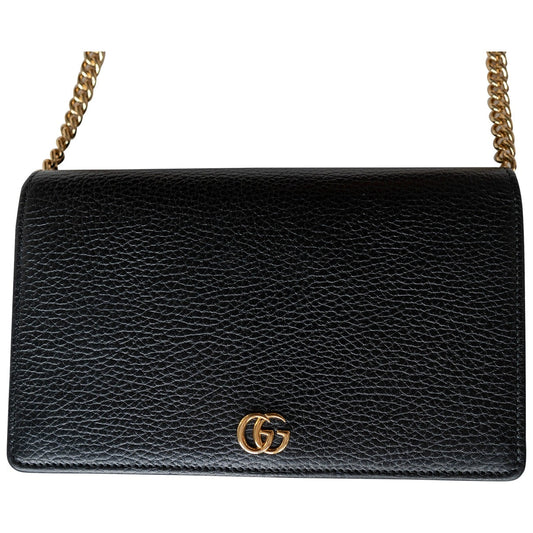 Gucci marmont black leather handbag
