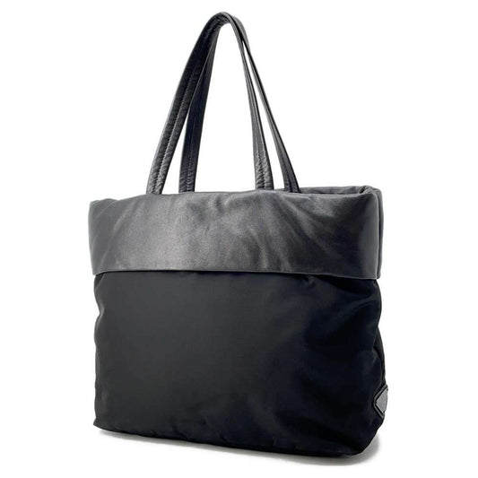 PRADA 2way Tote Bag Black Nylon Leather