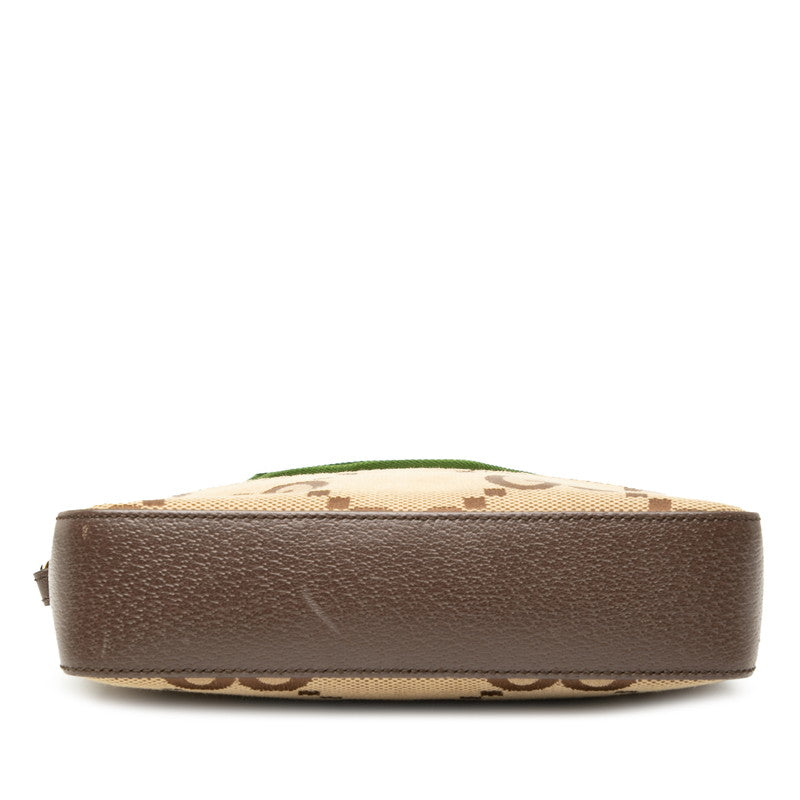 Gucci Jumbo GG Canvas Leather Shoulder Bag