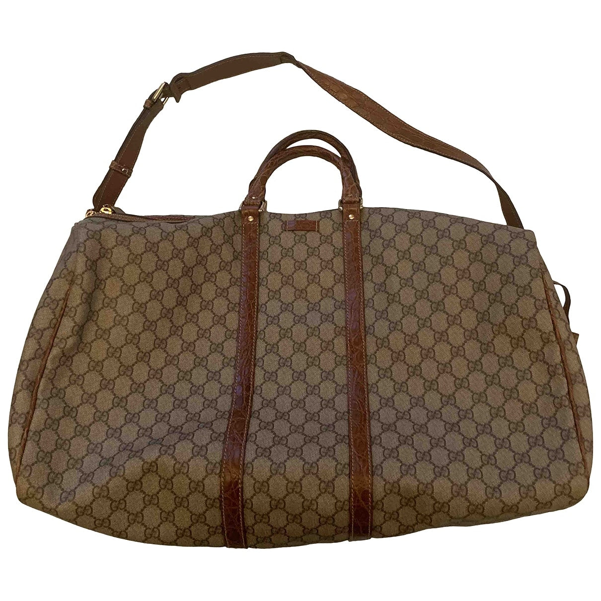 Gucci beige cloth travel bag
