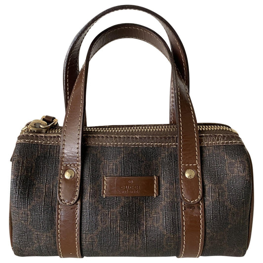 Gucci boston brown cloth handbag