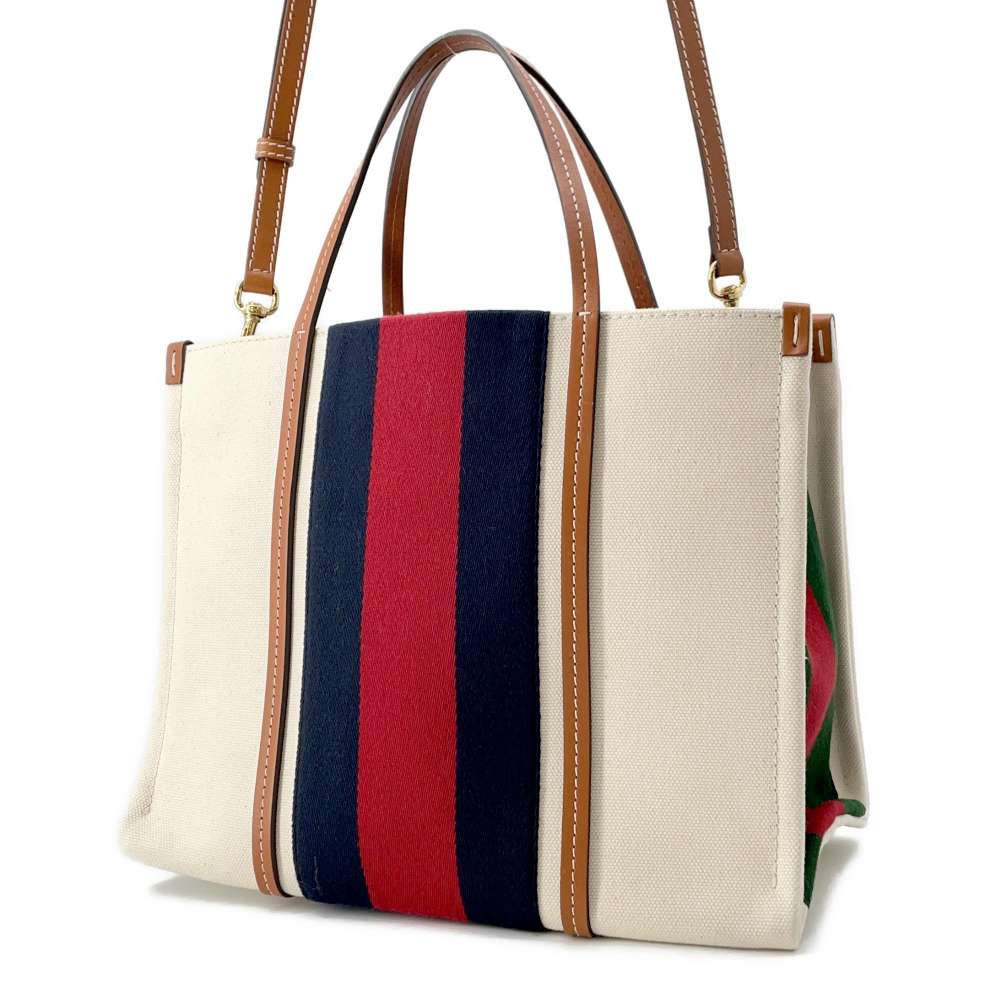 Gucci Leather Canvas Tote