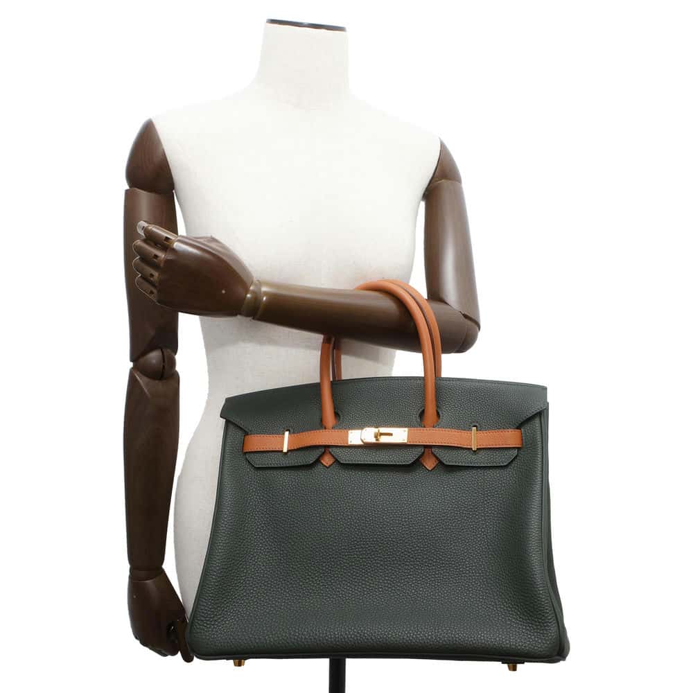 HERMES Birkin Star Mark Vert Fonce/ Gold Togo Leather Size 35