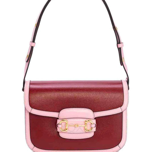 Gucci Horsebit Red Leather Calfskin Crossbody