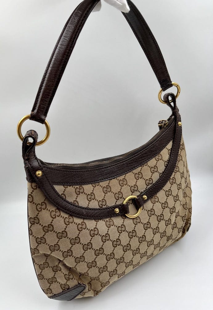 Gucci Leather Canvas Shoulder Bag Style 12