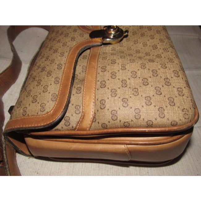 Gucci Leather Canvas Shoulder Bag