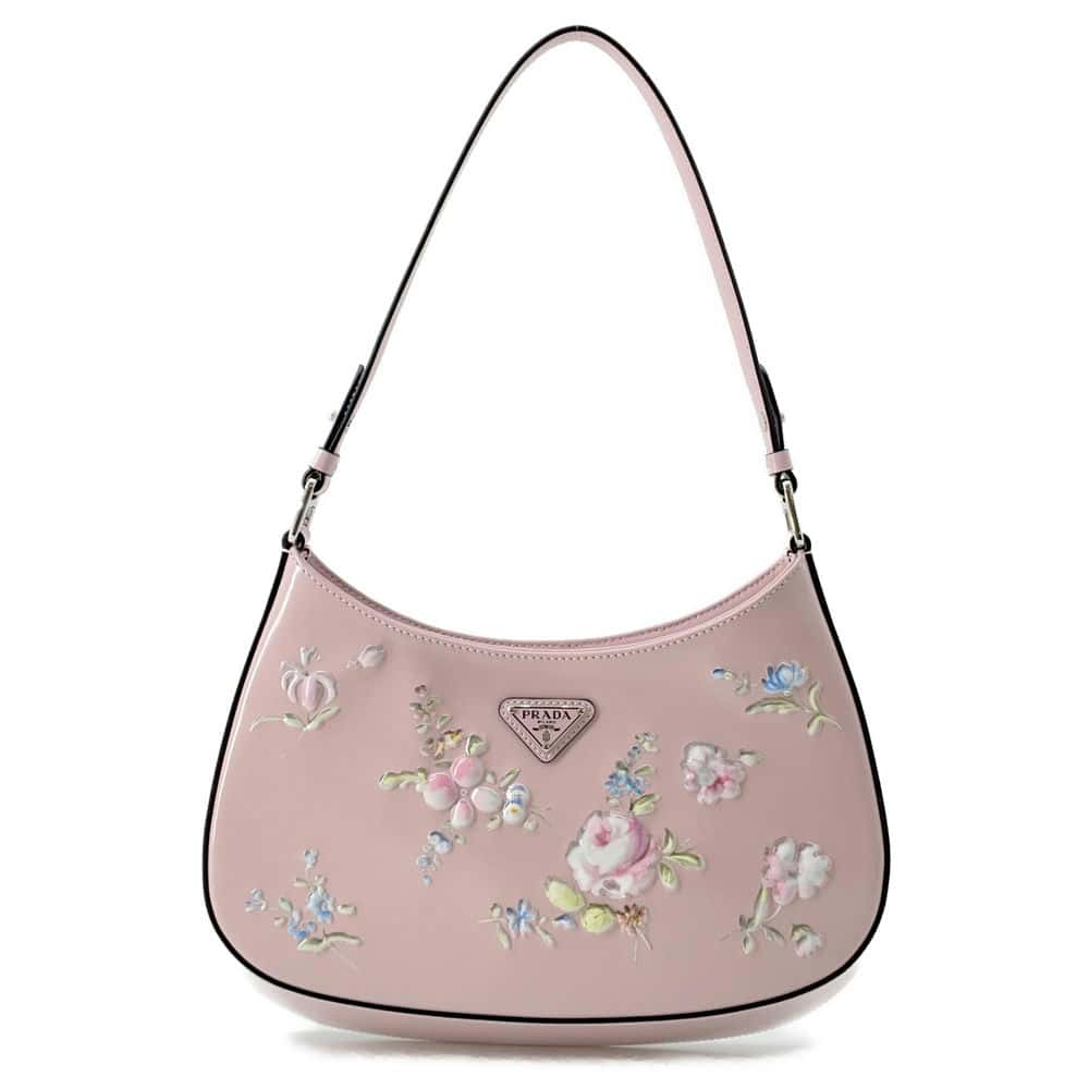 PRADA Cleo Shoulder Pink BrushedLeather Luxury Handbag