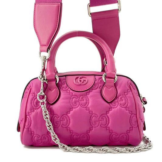 Gucci Nylon Chain Leather Shoulder Bag