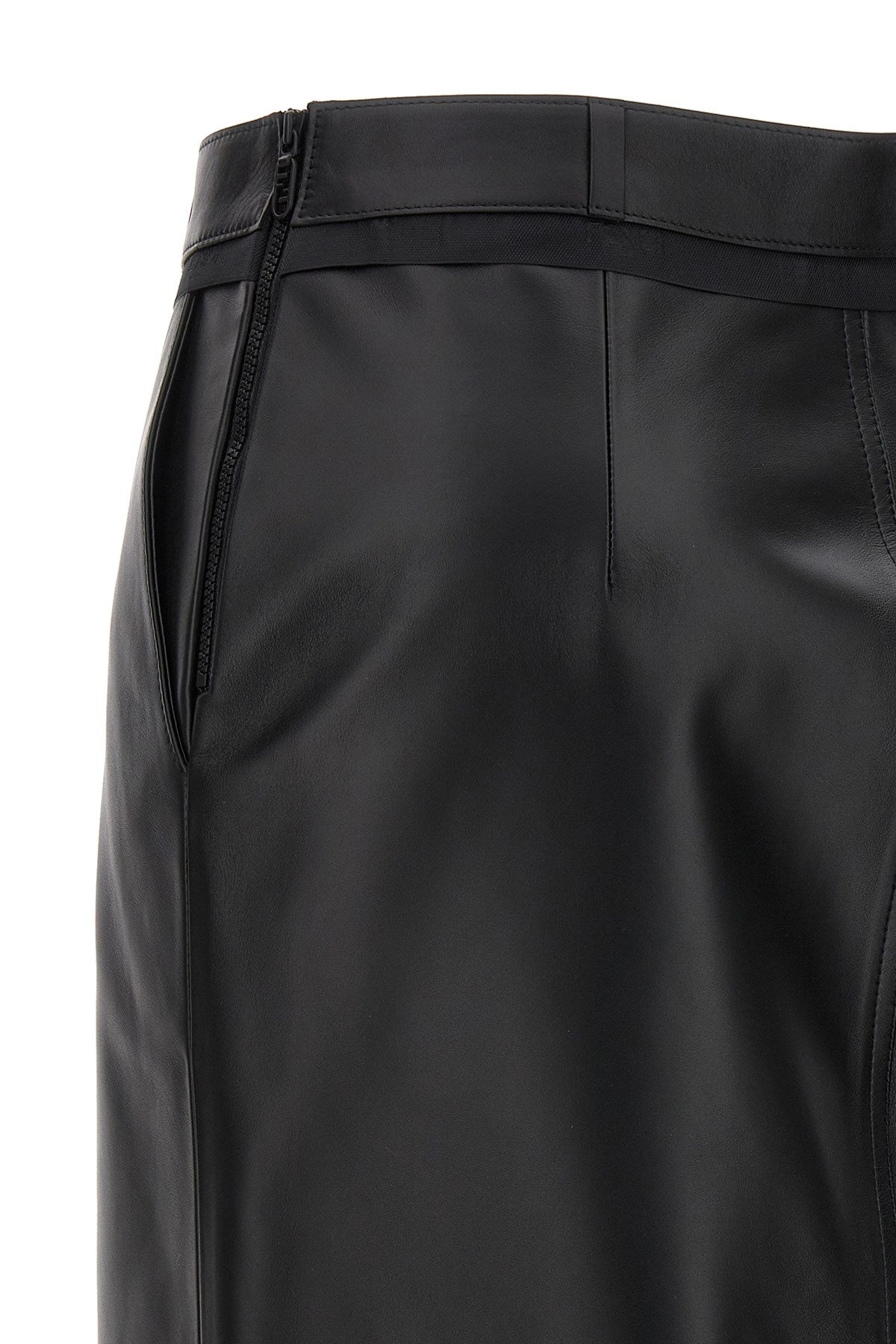 Fendi Women Leather Midi Skirt