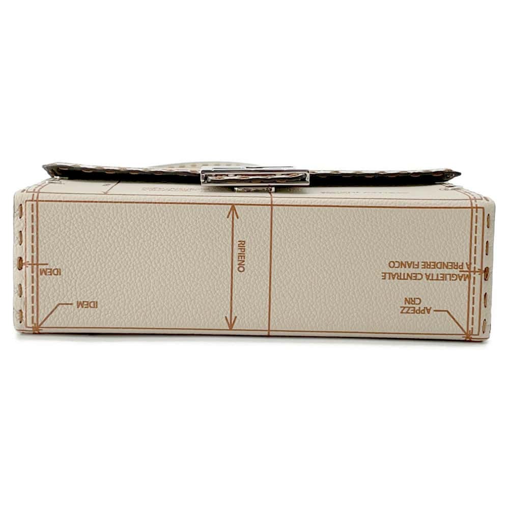 FENDI Baguette Soft Trunk FENDI Factory Pattern Beige 7VA565 Leather