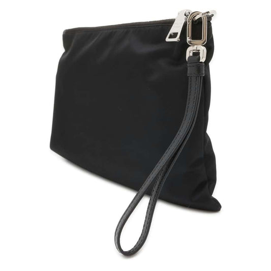 PRADA Re-Nylon xSaffiano LeatherLeather Pouch Black Nylon Luxury Handbag