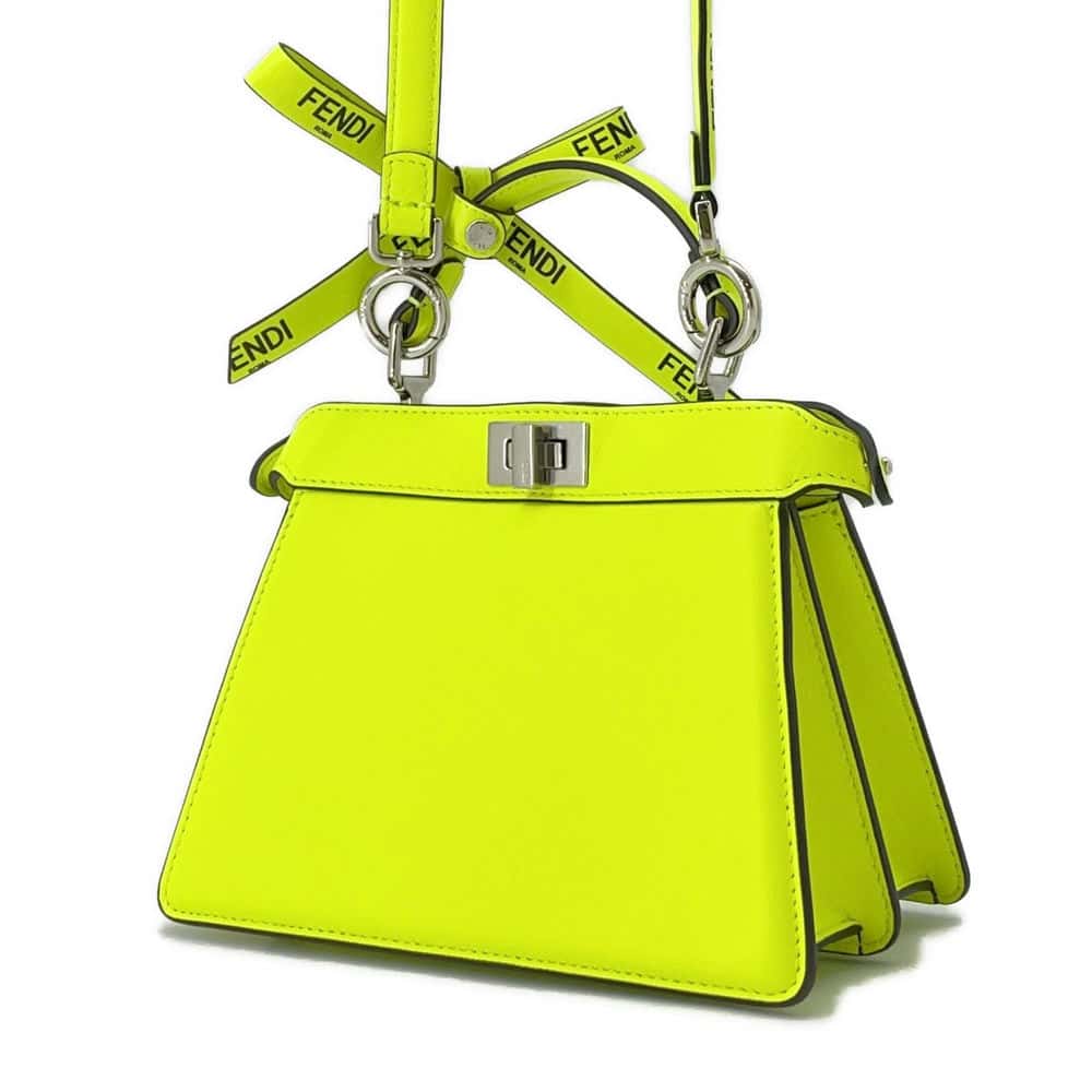 FENDI Peekaboo I See You Marc Jacob Collaboration Yellow 8BN335 Leather Size Petit