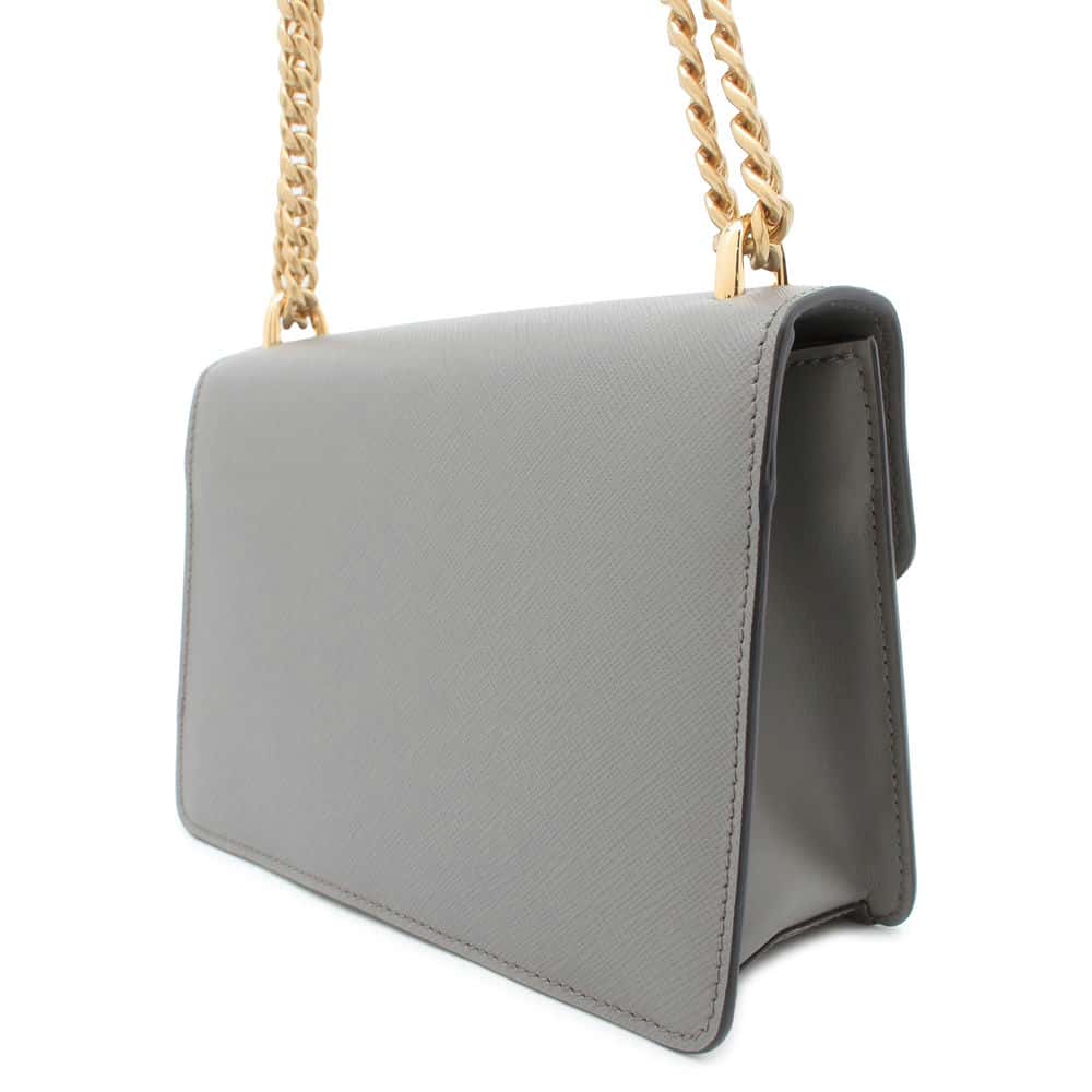 PRADA ChainShoulder Bag Gray Saffiano LeatherLeather