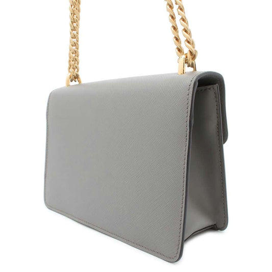 PRADA ChainShoulder Bag Gray Saffiano LeatherLeather