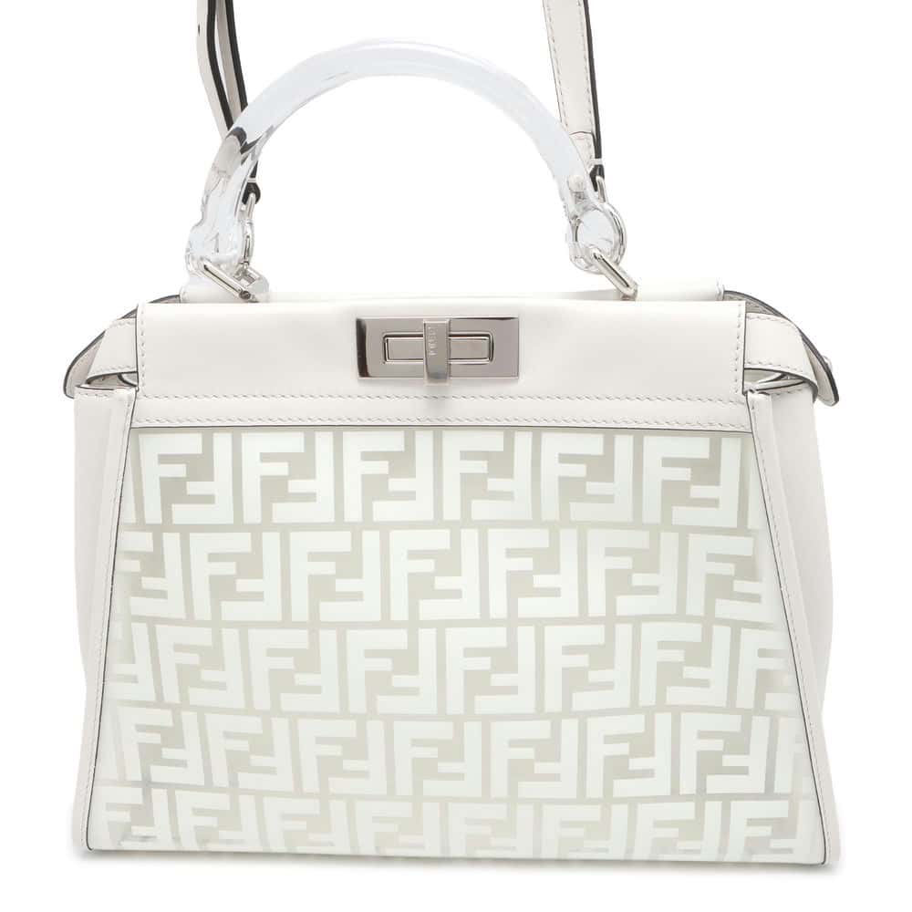 FENDI Peekaboo regular Transparent/White 8BN290 Plastics Leather Size Medium