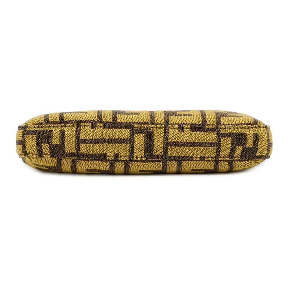 FENDI Fragment Collaboration Baguette Slim Clutch Yellow/Brown/White 8BS073 Canvas
