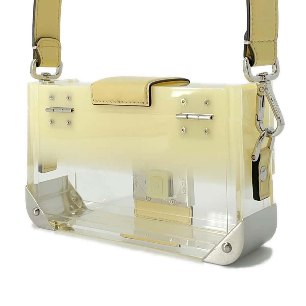 FENDI Baguette Trunk Yellow 7VA507 Plastic Leather Size Mini